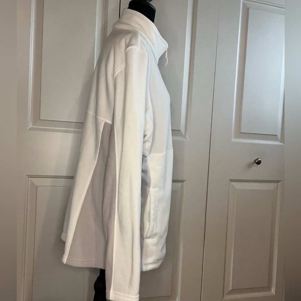 Columbia Full Zip Fleece Jacket, Cream/Gray, Size XXL - Picture 4 of 8